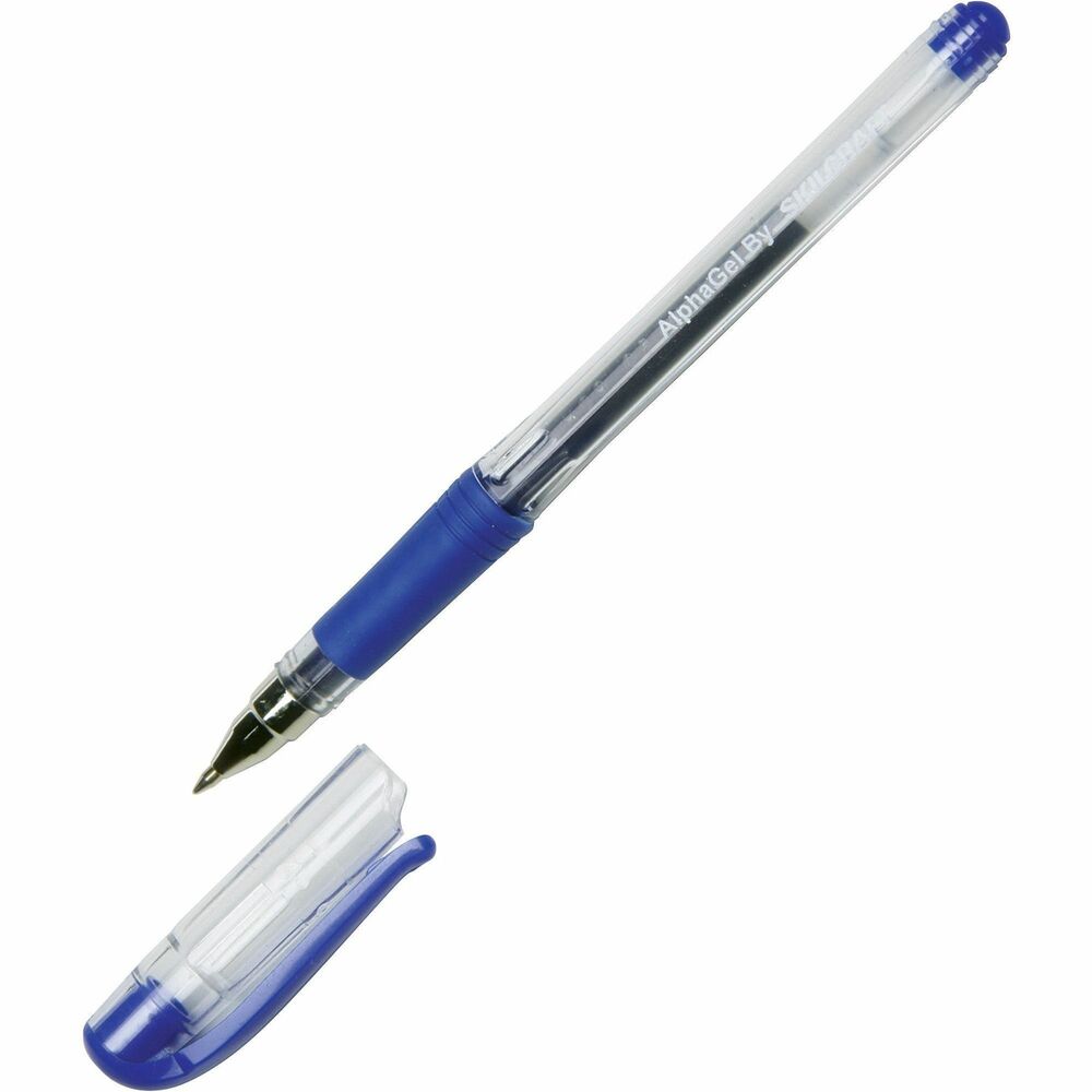 NSN4845252 - AlphaGel Ink Pen combines the smooth writing of gel ink with the comfort of a rubber grip. Translucent barrel allows you to monitor ink levels. Gel ink is water-based, acid-free and archival-safe for preserving documents over long periods of time. Locking cap with cushioned pad prevents dryout and protects the metal tip.