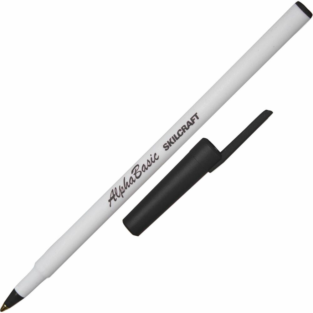 NSN4845267 - Ballpoint pen with a round barrel provides a comfortable writing instrument. The tough tungsten-carbide point delivers smooth writing without skipping. Pen is lightweight, disposable and economical. Cap color matches ink. Nonrefillable.   