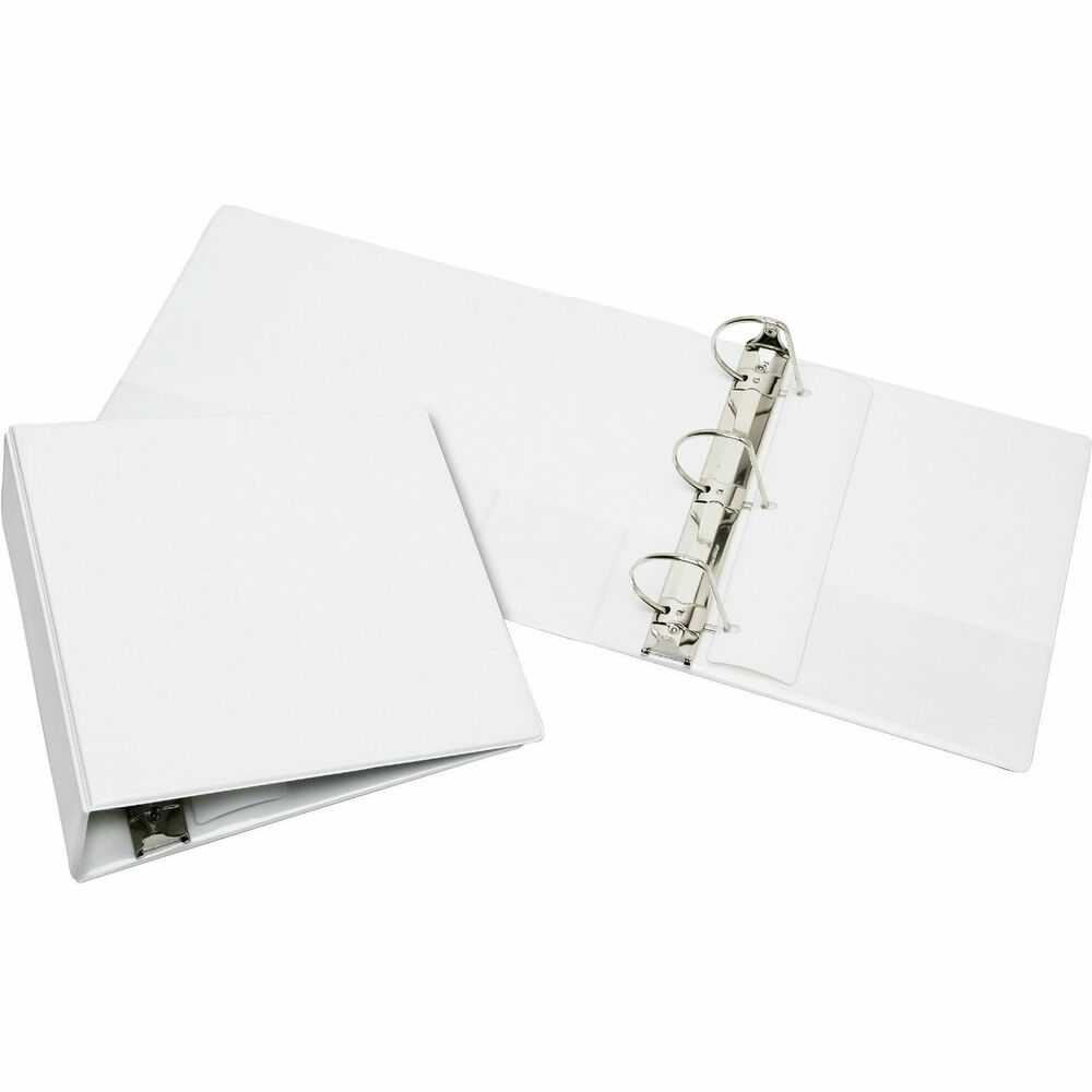 NSN4950696 - Slant-D ring view binder features a clear overlay on front, spine and back cover. Ideal for presentations, clear overlay allows easy customization. Three Slant-D rings accommodate 20 percent more letter-size punched paper than traditional round rings. Pockets on the inside of the front and back cover are designed to store unpunched and loose papers. Vinyl binder offers heavy-duty vinyl covers and boards that resist tearing and cracking. Binder is manufactured using a BPA-free process.