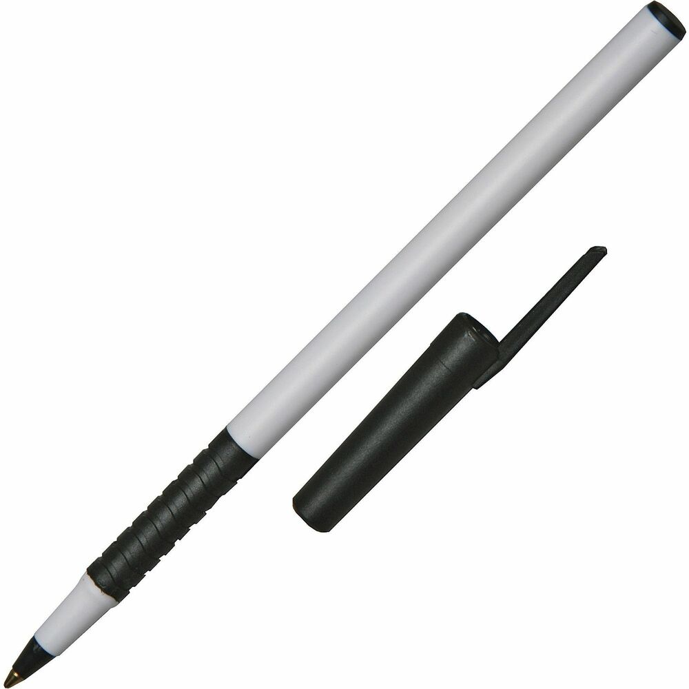 NSN5573155 - AlphaBasic Ballpoint Pens feature a white barrel with rubberized, grooved finger grip area for comfortable, controlled writing. Tungsten-carbide point delivers smooth writing without skipping. Ballpoint pen is lightweight and disposable. Grip color indicates ink color.   