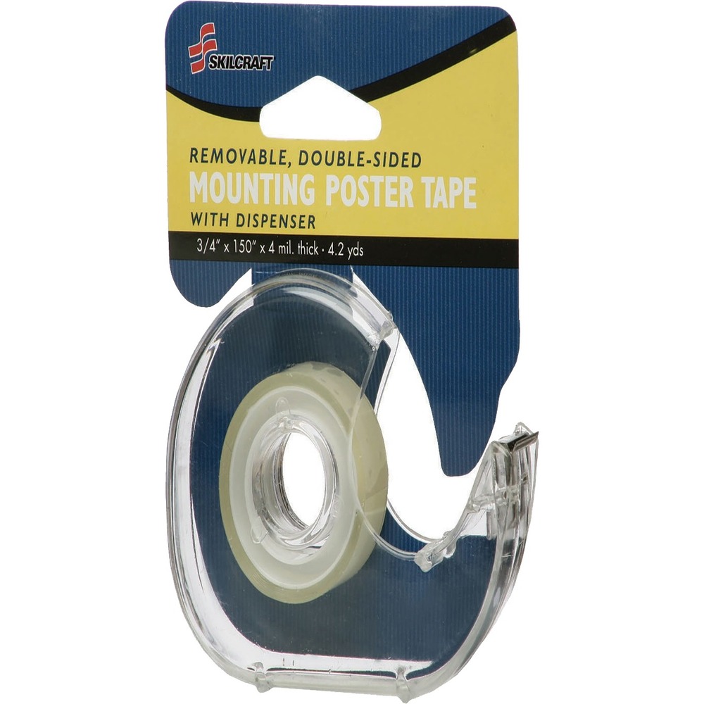 NSN5659541 - Double-sided tape with removable adhesive on both sides is excellent for attaching two sheets of paper, mounting photos, artwork and more with no mess. Tape won't show when applied and won't dry out or yellow. 3 mil thick tape comes in a durable, refillable plastic dispenser.