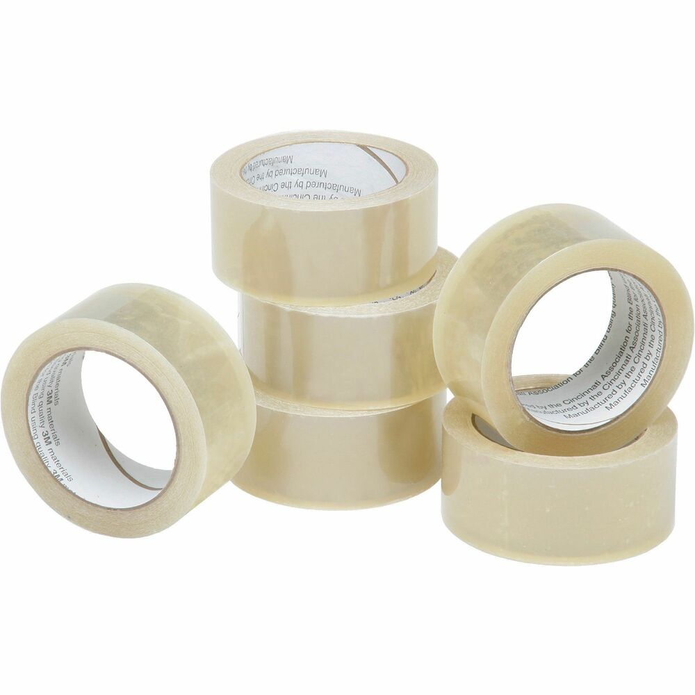 NSN5796874 - Use package sealing tape to secure your packages. Clear tape is made of polypropylene with an acrylic film backing. Tape core is made using 100 percent post-consumer material. Packaging is made from 100 percent recycled content.   