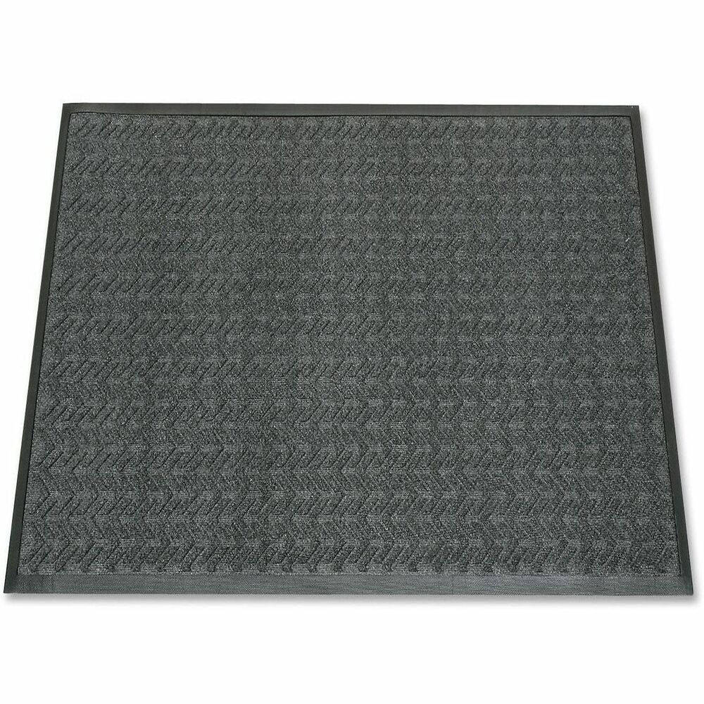 NSN5826224 - Scraper/wiper mat is part of a three-mat entry system for comprehensive defense to stop soil and water from entering the building while it protects floors from damaging debris. Use indoors for medium to heavy traffic. Slip-resistant vinyl backing holds mats in place to prevent falls. The top fibers are made from 100 percent recycled PET content, which prevents up to 96 bottles per mat from entering landfills. Indoor scraper/wiper mat is the second mat in a three-mat system that includes a SKILCRAFT entry-scraper mat (sold separately) and a SKILCRAFT wiper mat (sold separately).
