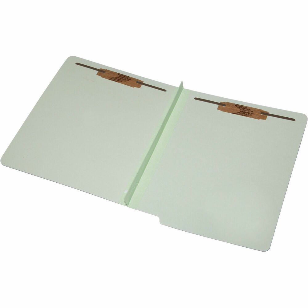 NSN5907105 - Classification folders offer a precise way to organize your project documents with a two-part design. End tabs make them ideal for open-shelf filing. Each file folder includes two 2" prong fasteners in positions No. 1 and 3 to subdivide letter-size project papers. The folder expands to provide plenty of room for thick stacks of paper. Outside cover is made of 25 point Pressboard using 30 percent post-consumer material. Recyclable folders meet Executive Orders 13514 and 13423.   