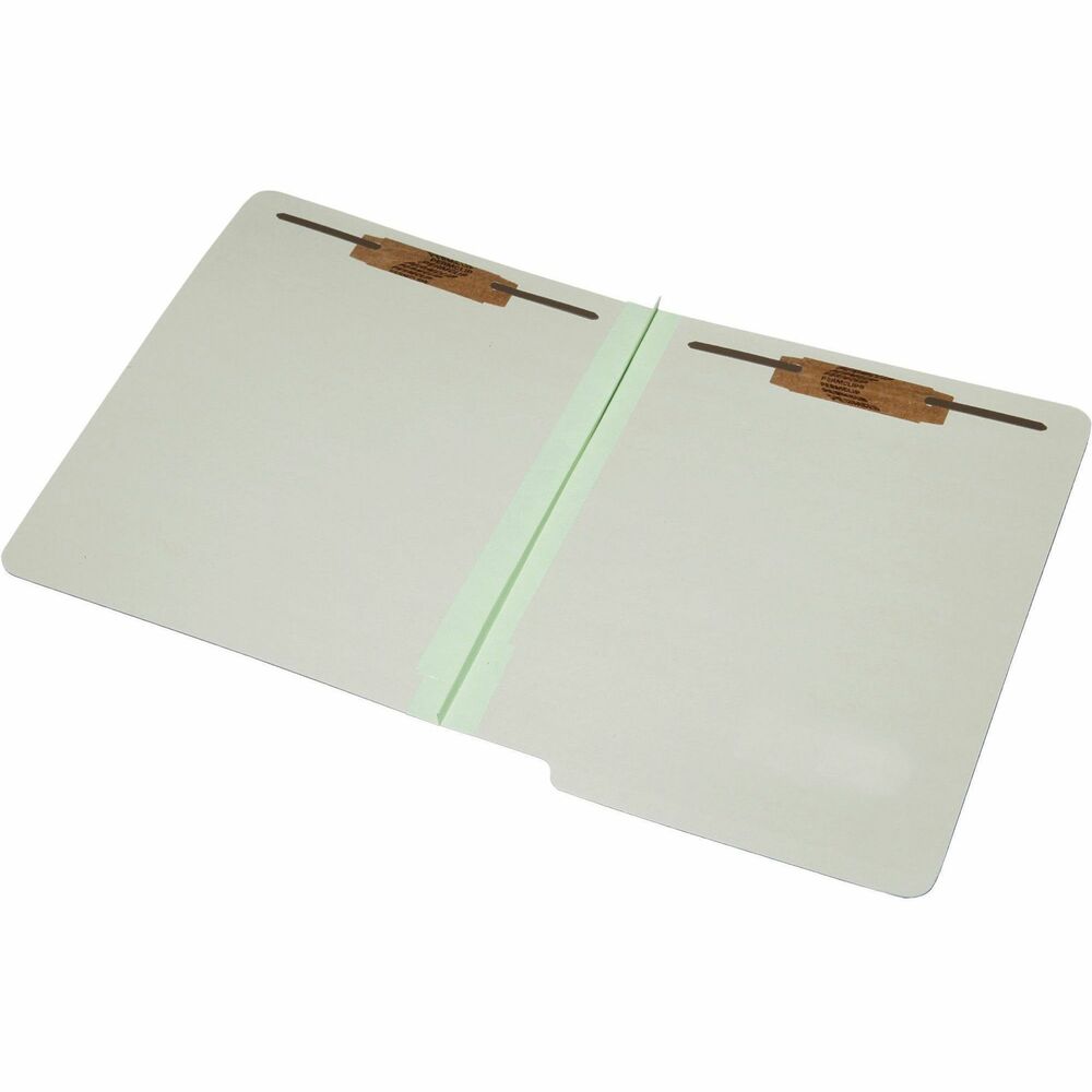 NSN5907108 - Classification folders offer a precise way to organize your project documents with a two-part design. End tabs make them ideal for open-shelf filing. Each file folder includes two 2" prong fasteners in positions No. 1 and 3 to subdivide letter-size project papers. The folder expands to provide plenty of room for thick stacks of paper. Outside cover is made of 25 point Pressboard using 30 percent post-consumer material. Recyclable folders meet Executive Orders 13514 and 13423.   