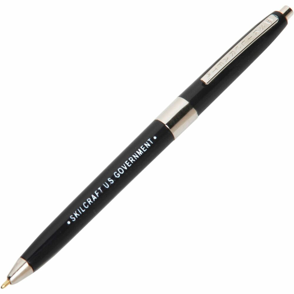 NSN9357135 - Retractable ballpoint pen is imprinted with "U.S. Government" and is a rugged, yet economic workhorse of the U.S. Government and Military. Pen is designed to write anywhere including land or water regardless of climate and altitude. Ink does not skip or smear. Ink is contained in a brass refill cartridge for extended shelf life. The barrel color indicates ink color. Refillable ballpoint pen writes one mile.   