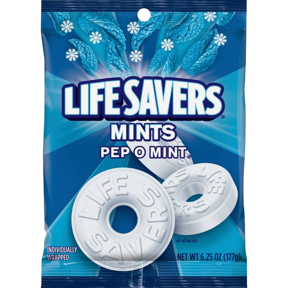MRS08503 - Life Savers hard candies are great for reception or breakroom areas. Each great-tasting, peppermint candy is individually wrapped so you can easily slip a handful into your pocket or bag to freshen your breath later. These hard-candy mints are ideal for freshening your breath after morning coffee, a long lunch break or as a sweet treat in the afternoon. Keep a pack at your desk or, better yet, become the office champion and share some Life Savers Mints with those in need.