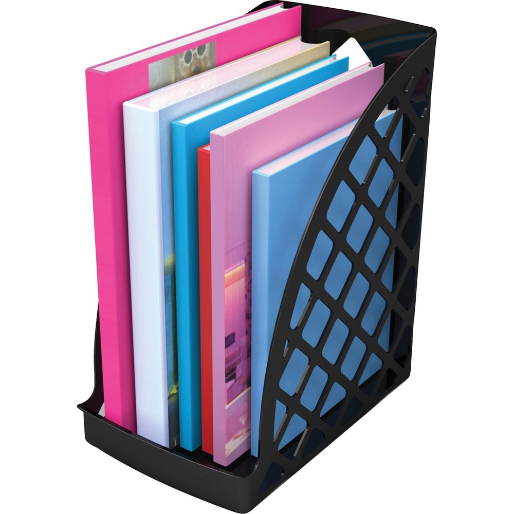 DEF34904 - Simple. Smart. Sturdy. This environmentally responsible, recycled magazine file keeps your writing tools handy for use. Ideal for use on desk, shelf or work area, this jumbo magazine file stores and organizes plenty of magazines, brochures, binders and files. Sturdy design is perfect for home, office or lobby use. Magazine file is fully recyclable.