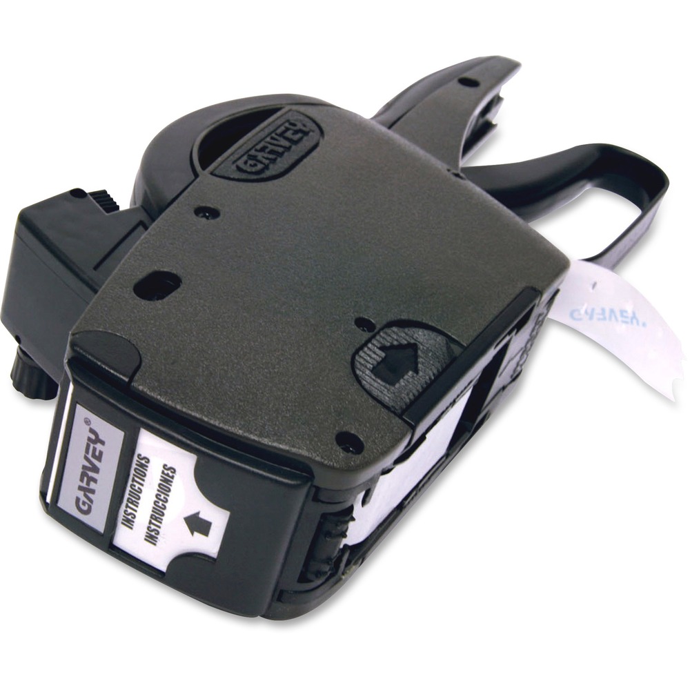 COS090939 - Durable pricemarking labeler features easy drop-in loading and a self-correcting feed mechanism for jam-free operation. Handle has a rubberized grip for comfort. Easy-to-adjust print bands produce crisp, fast-drying characters. One-line label gun also features ink roller storage slot and includes an attached user guide, ink roller and lanyard.