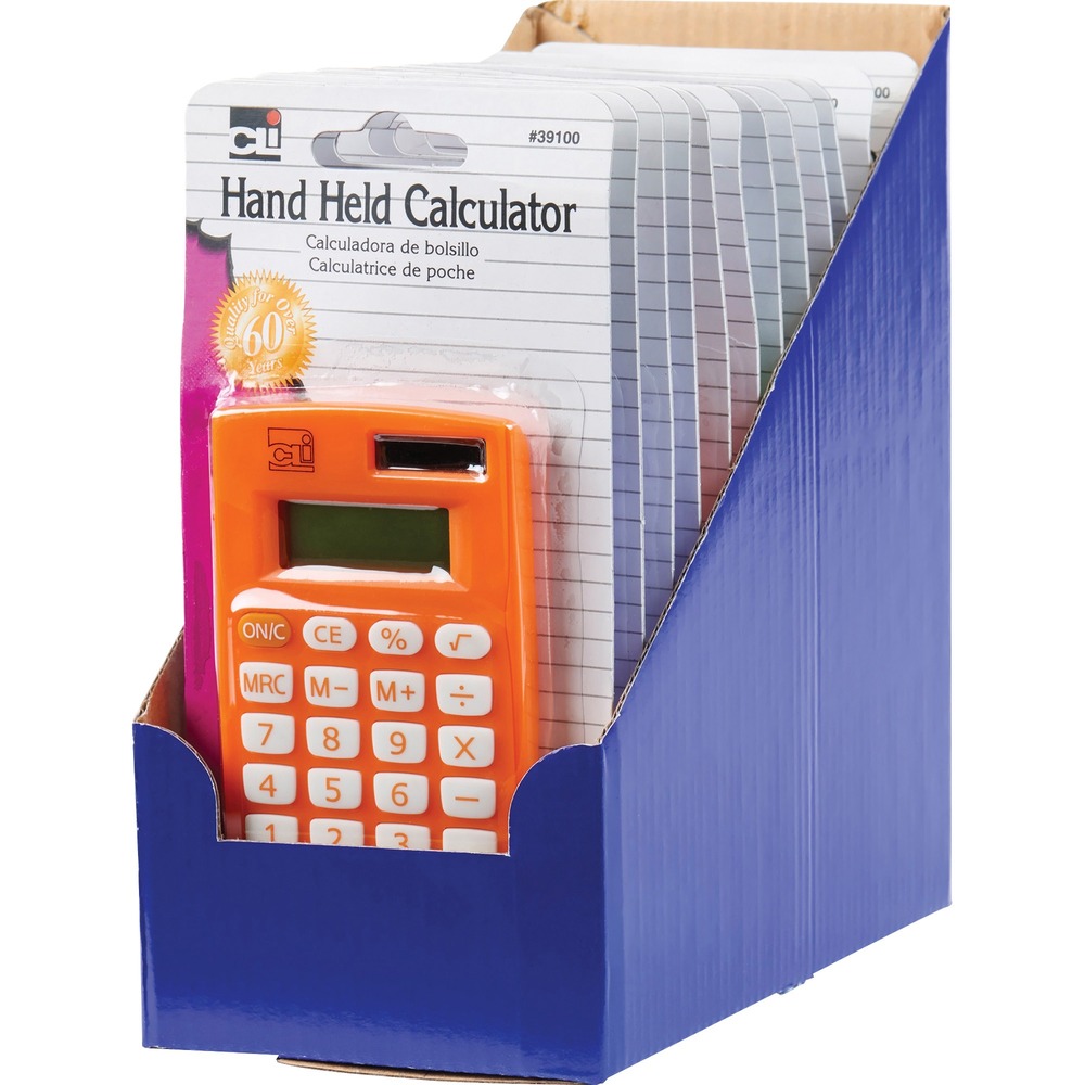 LEO39100ST - Each handheld calculator features an 8-digit display, full memory functions and nonslip rubber keys. These sleek calculators have mercury-free batteries and are dual-powered.