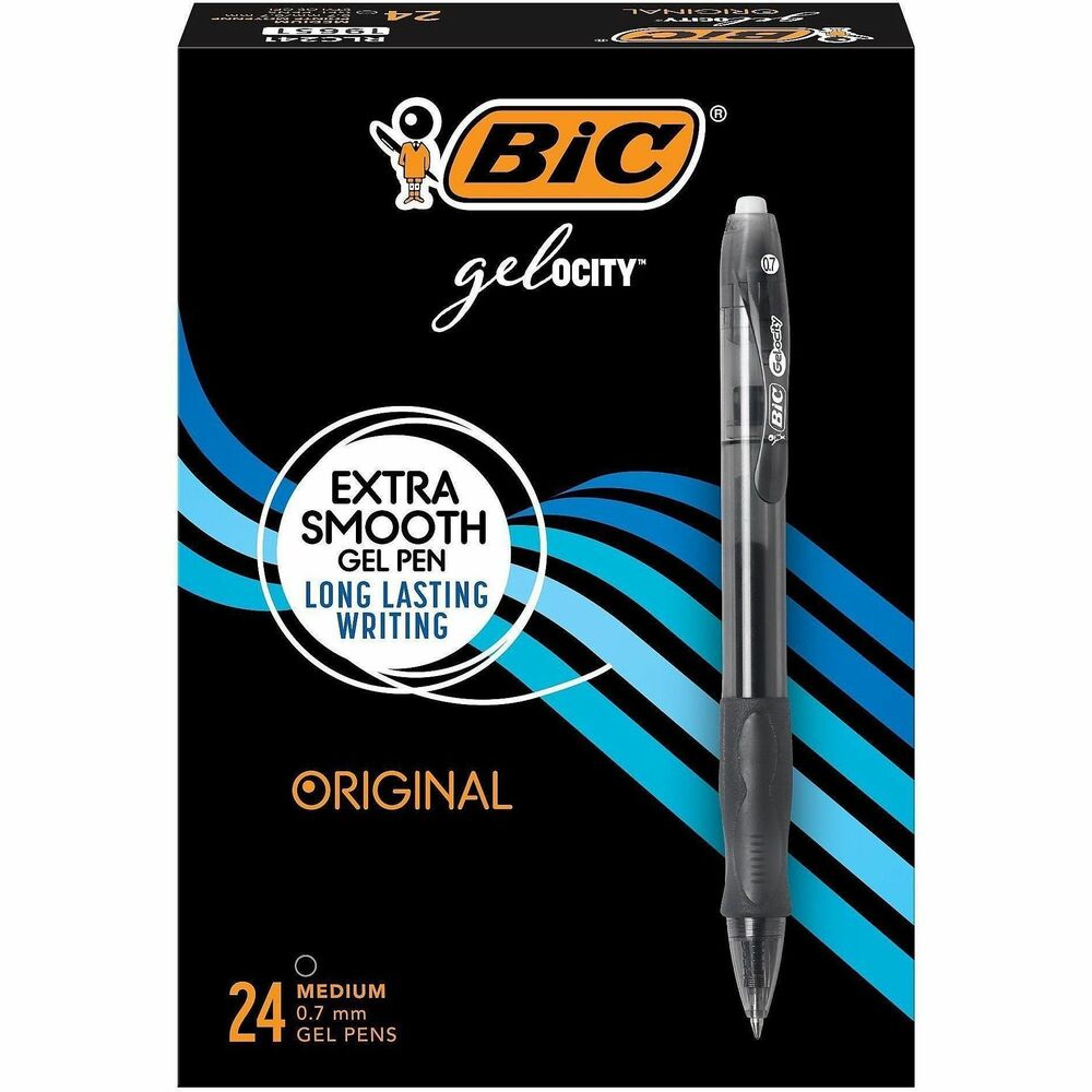 BICRLC241BK - Gel-ocity Retractable Pens offer an easy-to-handle contoured grip for writing comfort and smooth-flowing gel ink to deliver quality work. Very low pressure is required for smooth writing. Tungsten carbide ball is a perfect sphere and very resistant. Rubber grip allows comfort and control. Clear tinted barrel makes it easy to see ink supply and matches ink color. Plastic clip easily attaches to notebooks and pockets. PVC-free pens are refillable.