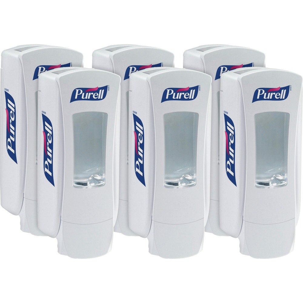 GOJ882006CT - High-capacity dispenser is ideal for high-traffic areas. Large-sight window skylight and clear refill bottles make it easy to check fill status. Controlled-collapse PURELL refills (not included) hold their shape as they empty for a more attractive appearance. Sanitary-sealed refill helps prevent contamination. Removable pump makes recycling easy. ADX-12 Dispenser easily converts to a locking dispenser at any time by simply removing the key from inside the dispenser. ADA-compliant dispenser also offers a 1250 ml. capacity.