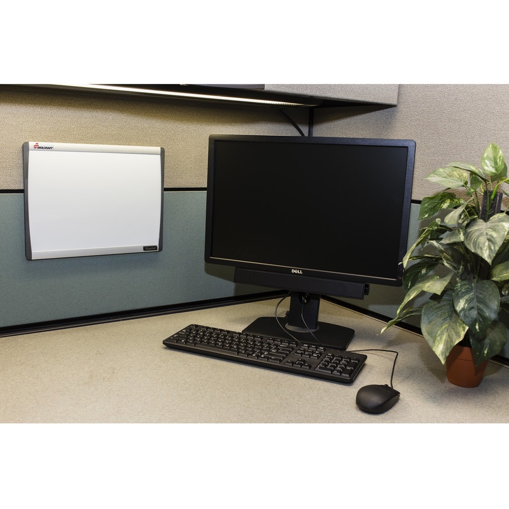 NSN6222132 - Make efficient use of cubicle space with the Cubicle Magnetic Dry-erase Board. The painted steel, magnetic surface doubles as a bulletin board, adding a hardworking communication space to your personal work space. Dry-erase surface offers an erasable surface for notes and reminders. The versatile, easy-to-hang mounting system hangs on fabric panels or drywall. Board includes adjustable clips for level drywall installation and pins for cubicle mounts as well as one black dry-erase marker that is low-odor and nontoxic so you can start making notes right away. Aluminum frame contains a minimum of 30 percent pre-consumer recycled aluminum.