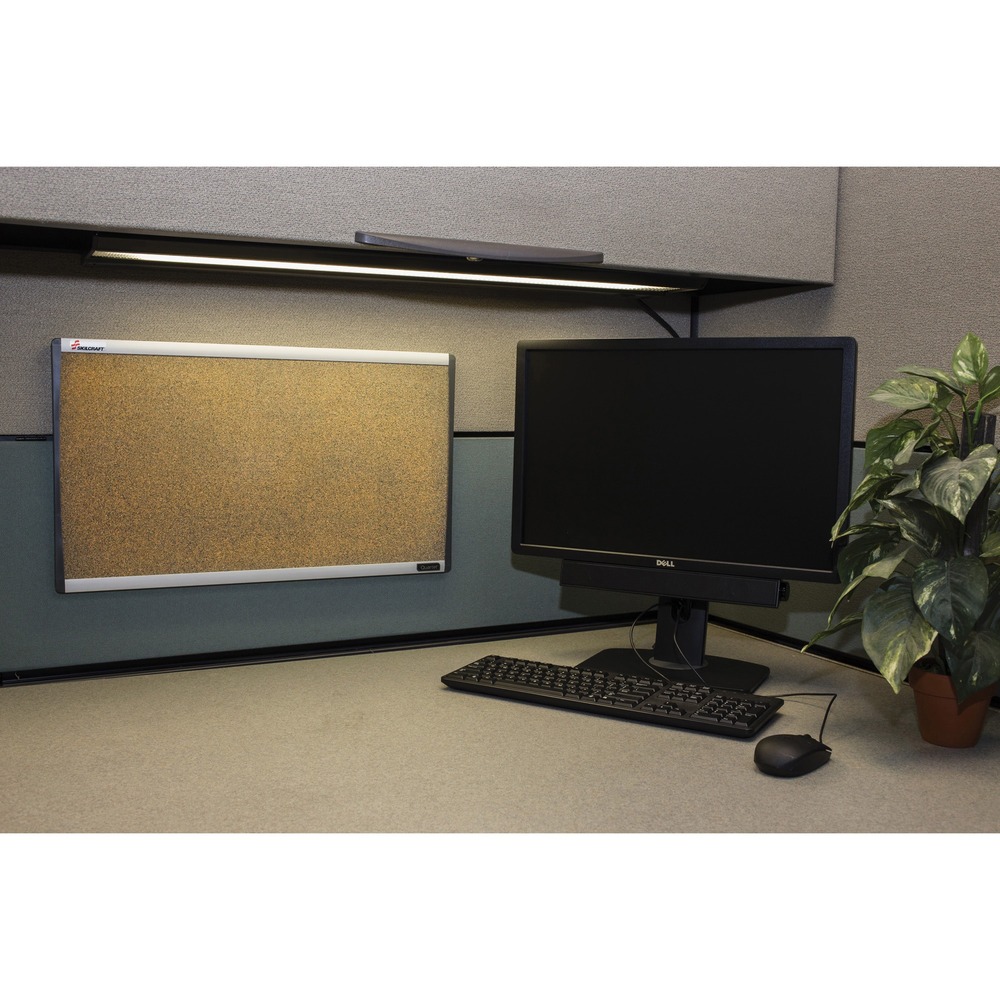 NSN6222141 - Keep important information on display within your cubicle using this natural cork bulletin board. Cork surface self-heals so pinholes won't show. Tan-colored cork layer is backed by a high-density fiberboard. Frame is made of satin-finished, anodized aluminum to complement your decor. Flexible mounting system secures to cubicles or drywall.