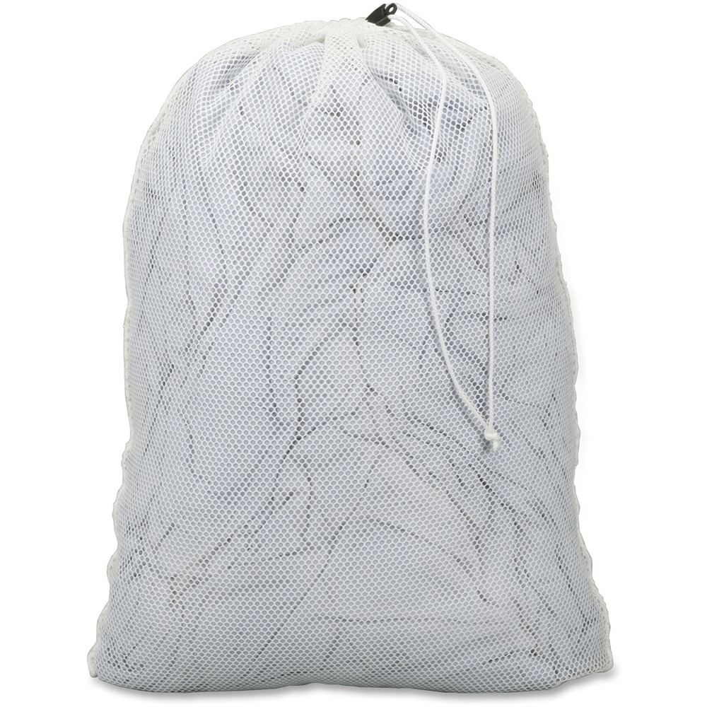NSN6227153 - Heavy-duty, drawstring laundry net is ideal for washing personal items or even mopheads. Drawstring design makes it easy to open and close the 30" opening. Locking drawstring helps contain laundry items. Made of polyester mesh, this laundry net is designed for washer or dryer use and helps prevent the loss of your laundry pieces. Laundry net holds up to 5 lb.