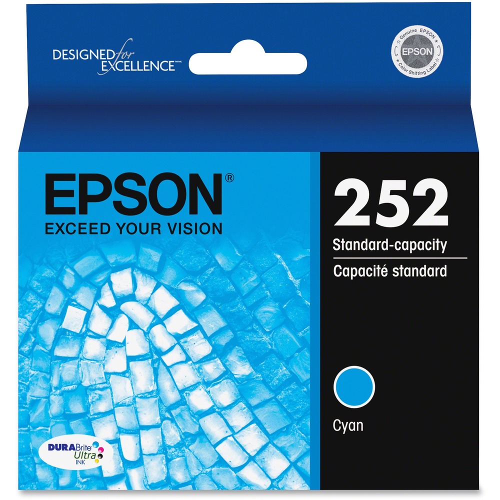 EPST252220S - Ink cartridge delivers brilliant results in your Epson WorkForce Pro WF-3620, WF-3640, WF-7610, WF-7620 and WF-7110. Design allows you to replace only the color you need with individual ink cartridges. Only one set of cartridges is needed to print amazing documents and great photos so no need to spend additional money on specialized cartridges to print on either plain or photo paper. For worry-free handling, the revolutionary DURABrite Ultra Ink produces smudge-resistant, fade-resistant and water-resistant prints that look brilliant on both plain and glossy photo paper. Cartridge yields approximately 300 pages.