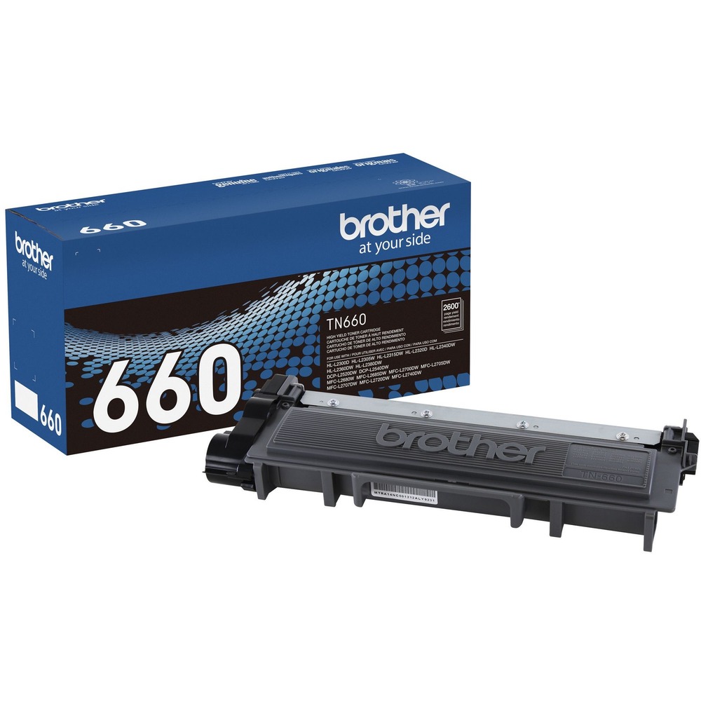 BRTTN660 - High-yield toner cartridge produces crisp, clear output. Cartridge is designed for use with Brother DCP-L2520DW, DCP-L2540DW, HL-L2300D, HL-L2305W, HL-L2315DW, HL-L2320D, HL-L2340DW, HL-L2360DW, HL-L2380DW, MFC-L2680W, MFC-L2685DW, MFC-L2700DW, MFC-L2705DW, MFC-L2707DW, MFC-L2720DW and MFC-L2740DW. All genuine Brother printer supplies are designed as part of an entire printing system to provide a superior degree of quality. Genuine Brother toner is delicately balanced to provide even flow and toner distribution. Each cartridge yields approximately 2,600 pages. Yield may vary by type of use. More from the Manufacturer