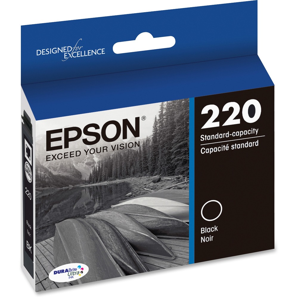 EPST220120S - Ink cartridge generates amazing documents and great photos in your Epson XP-320, XP-420, XP424, WF-2630, WF-2650, WF2660, WF-2750 and WF2760. Replace only the color you need with the individual ink cartridge system. Best of all, only one set of cartridges is needed to print amazing documents and great photos. You won't have to spend additional money on specialized cartridges to print on either plain or photo paper. Epson's revolutionary DURABrite Ultra Ink produces smudge-resistant, fade-resistant and water-resistant prints that look brilliant on both plain and glossy photo paper. Black cartridge yields approximately 175 pages.