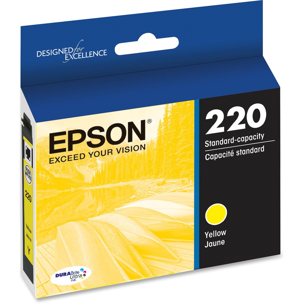EPST220420S - Ink cartridge generates amazing documents and great photos in your Epson XP-320, XP-420, XP424, WF-2630, WF-2650, WF2660, WF-2750 and WF2760. Replace only the color you need with the individual ink cartridge system. Best of all, only one set of cartridges is needed to print amazing documents and great photos. You won't have to spend additional money on specialized cartridges to print on either plain or photo paper. Epson's revolutionary DURABrite Ultra Ink produces smudge-resistant, fade-resistant and water-resistant prints that look brilliant on both plain and glossy photo paper. Color cartridge yields approximately 165 pages.