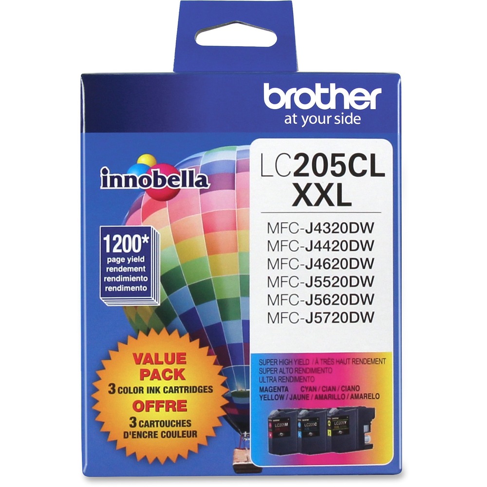 BRTLC2053PKS - Super high-yield ink cartridges produce crisp and professional results in Brother MFC-J4320DW, MFC-J4420DW, MFC-J4620DW, MFC-J5520DW, MFC-J5620DW and MFC-J5720DW. High capacity is perfect for high-volume printing. Innobella ink technology offers print longevity, richer colors and sharper images. Innobella ink is fade-resistant and color-fast to deliver high-quality images that stay vivid for years. Each color cartridge yields approximately 1,200 pages.