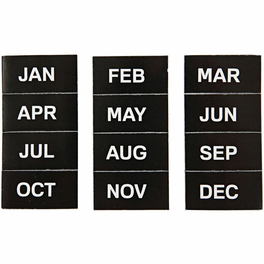 BVCFM1108 - Magnetic monthly labels make building and maintaining your planning board easier. Arrange data easily and quickly when changes become necessary. Labels fit perfectly on Masterview planning boards with 1" x 2" grids. Preprinted labels range from January to December. The names of the months are abbreviated.