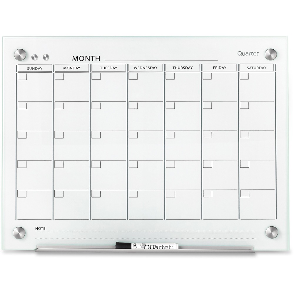 Quartet Infinity Glass Glass Dry-Erase Calendar Board - Monthly - 1 ...