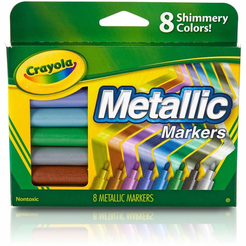 CYO588628 - Add an extra sleek sheen to homemade cards, crafts and colorful art projects with these Metallic Markers that deliver rich, radiant and shiny colors. Eight steely tones include Cobalt Blue, Green Machine, Slick Silver, Copper Mine, Gold Ingot, Purple Steel, Black Iron and Pink Bling. Certified AP nontoxic markers are recommended for children ages 3 and up.