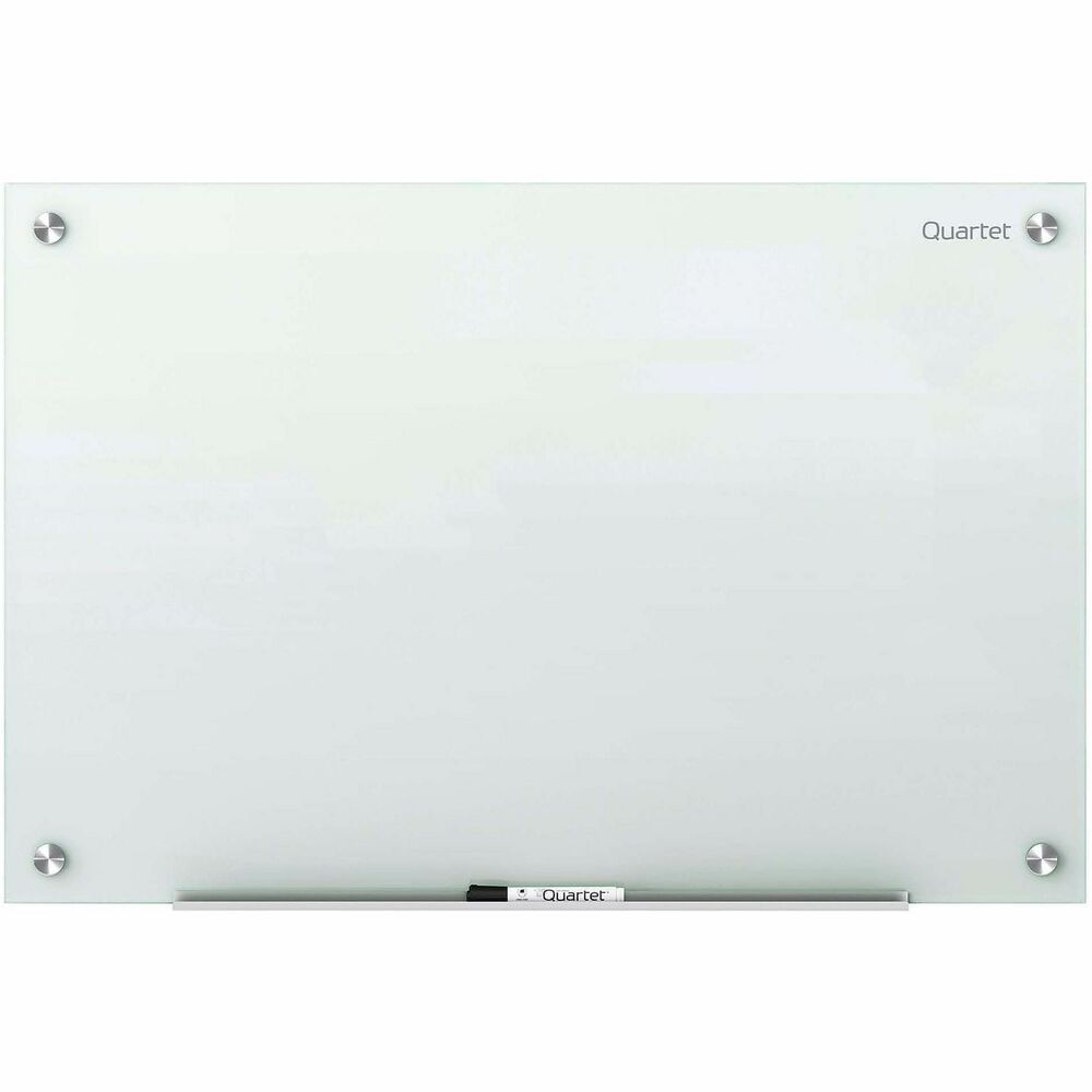 QRTG9648W - Ideal for heavy use in spaces with moderate traffic, this glass marker board provides long-term durability with a modern aesthetic appeal. Tempered glass surface will not stain, ghost, scratch or dent despite heavy use. The magnetic feature allows instant hanging of documents and notes. White-colored glass board surface clearly displays any color dry-erase ink. Your dry-erase markers glide evenly over the board surface for smooth writing. Nonabsorbent glass is easy to keep clean with Quartet whiteboard cleaning supplies (sold separately). Frameless board is easy to install with included pass-through mounting hardware. Hang vertically or horizontally. Board includes one dry-erase marker and two rare-earth, high-power magnets.