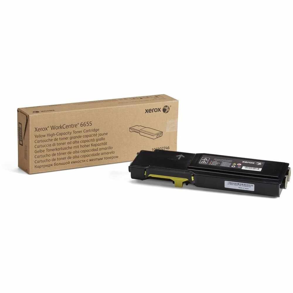 XER106R02746 - Xerox Genuine WorkCentre 6655/6655i Yellow High capacity Toner Cartridge (7500 Pages) - 106R02746 is specially formulated and tested to provide the best image quality and most reliable printing you can count on page after page. Xerox Genuine Supplies and Xerox equipment are made for each other. Accept no imitations. Compatible toners may risk breakdown of Xerox printers and result in poor print quality and weak colors. With over 75 years' experience, Genuine Xerox Supplies are something you can rely on.