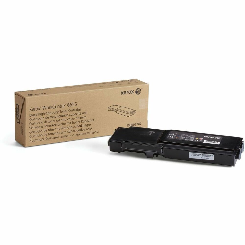 XER106R02747 - Xerox Genuine WorkCentre 6655/6655i Black High capacity Toner Cartridge (12000 Pages) - 106R02747 is specially formulated and tested to provide the best image quality and most reliable printing you can count on page after page. Xerox Genuine Supplies and Xerox equipment are made for each other. Accept no imitations. Compatible toners may risk breakdown of Xerox printers and result in poor print quality and weak colors. With over 75 years' experience, Genuine Xerox Supplies are something you can rely on.