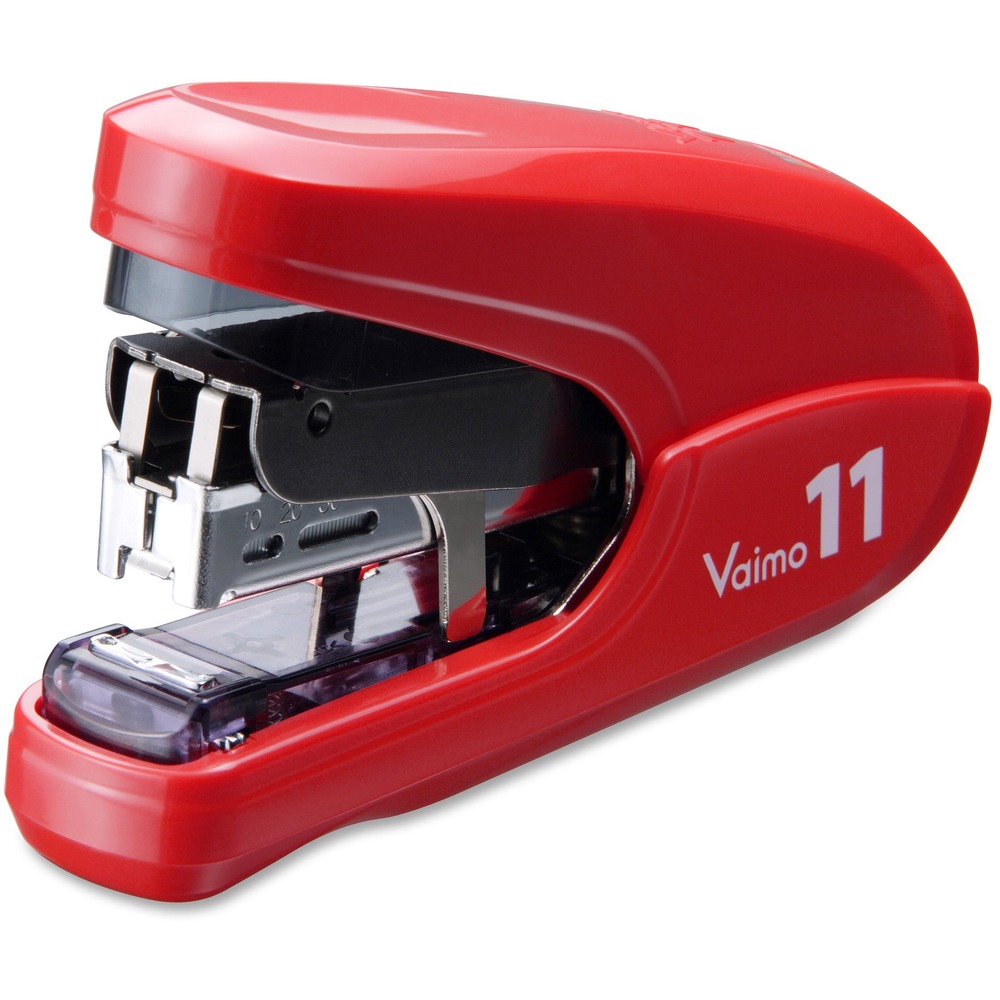 MXBHD11FLKRD - Compact, handheld stapler with compact, ergonomic styling provides comfortable stapling to fasten 2 to 35 sheets with ease. Twin-lever mechanism reduces stapling effort by 50 percent and delivers a flat-clinch stapling finish. Stapler also features a built-in staple remover and uses the MAX No. 11 staple. This revolutionary No. 11 staple can penetrate 35 sheets due to the lightweight thickness of the staple wire. Staples are easy to load. The top cover opens easily to load up to 100 staples. Stapler is made of a high percentage of plastic content.
