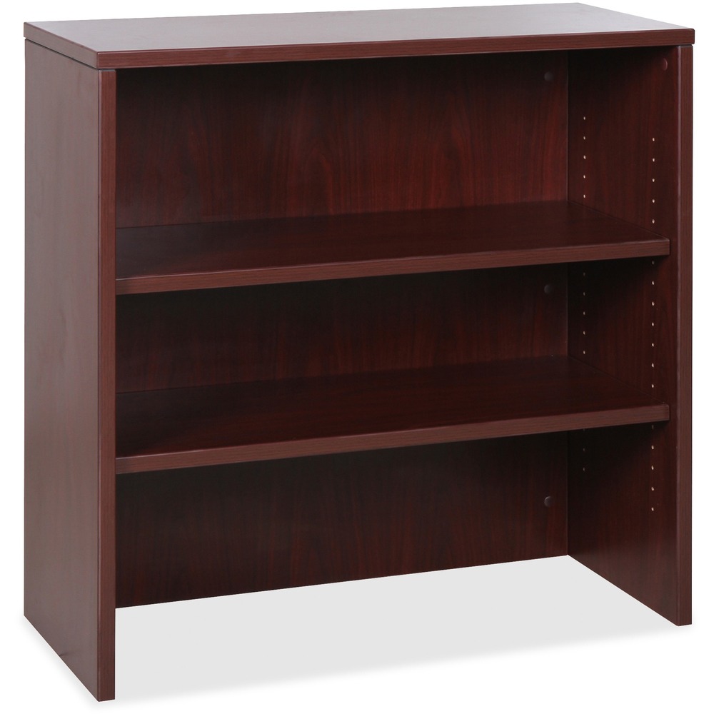 LLR69614 - Stack-on bookshelf with two shelves is part of Lorell Essentials Series Laminate Furniture with high-quality laminate construction and metal-to-metal, cam-lock connections. Use for books, binders and display. Bookshelf easily attaches onto 35-1/2" wide lateral files in this collection.