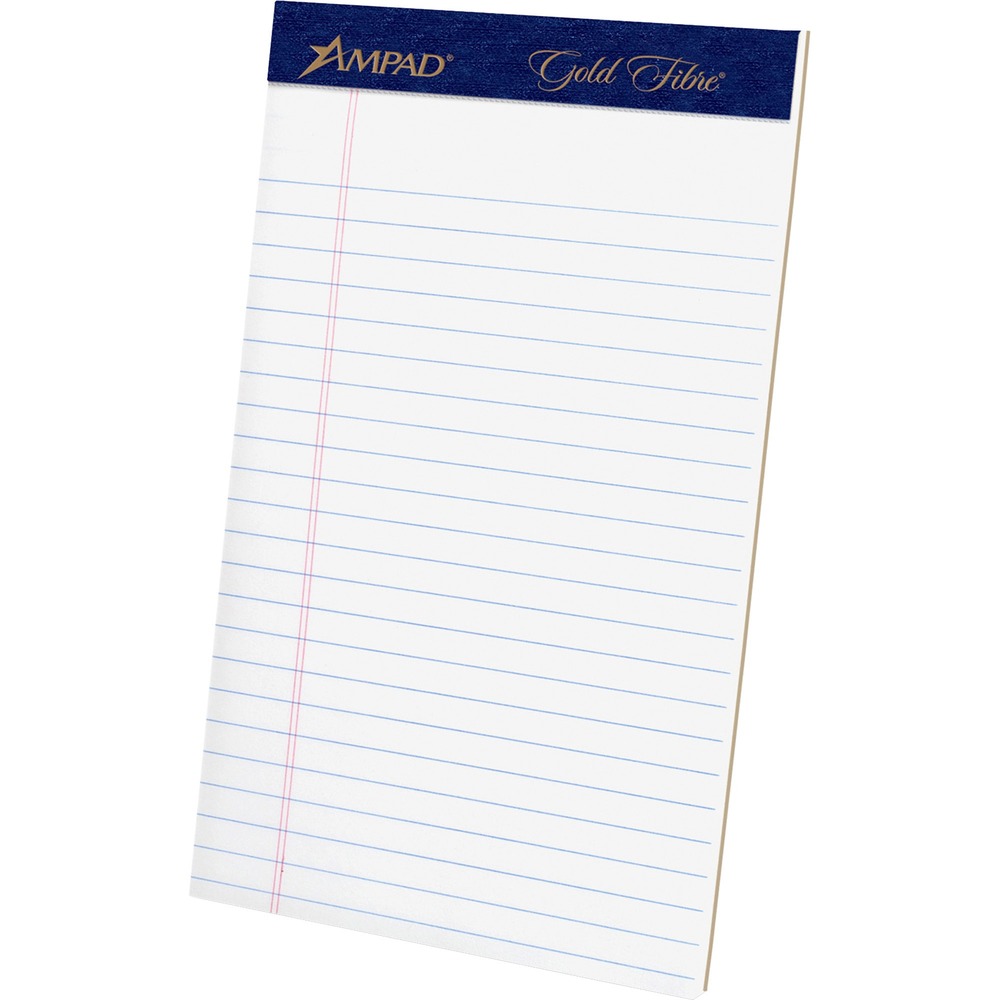 TOP20018 - Perforated pad is ideal for office and home use. Watermarked paper will not bleed through. Binding at top is stapled and glued. Extra-thick, chipboard back offers stiff support when writing. Sheets are ruled and microperforated for clean separation. Pad contains 50 sheets of paper.