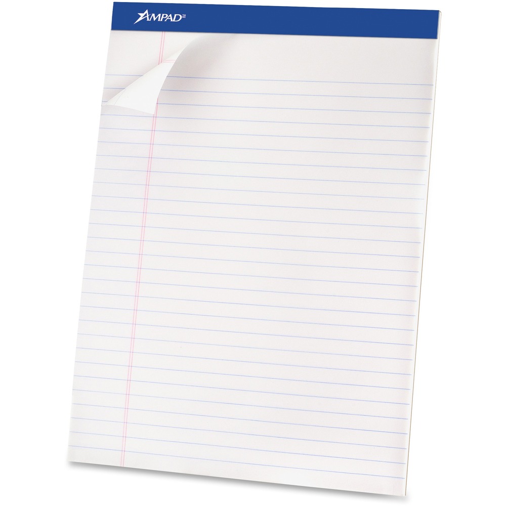Ampad Basic Perforated Writing Pads 50 Sheets Stapled 0.34" Ruled