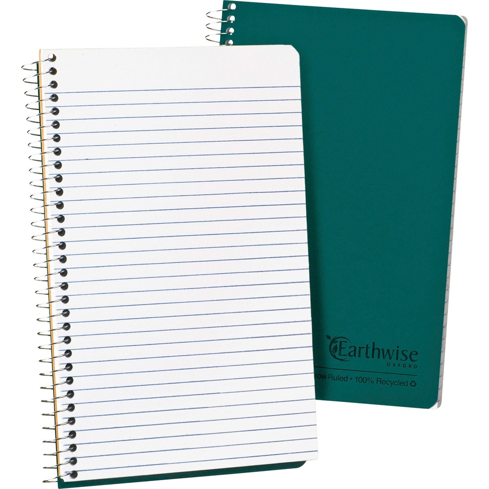 OXF25400 - Wirebound notebook is a convenient size to carry with you. Notebook contains 80 sheets of legal/narrow-ruled paper. Microperforations allow easy sheet removal. Rigid kraft cover comes in a dark green finish.