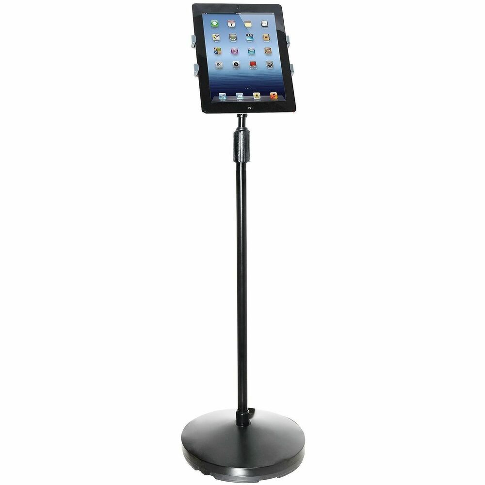 KTKTS890 - Tablet floor stand features an adjustable design to raise, rotate, angle and swivel your tablet for optimum viewing at your next event. Height-adjustable construction lets you display the tablet between 37" to 58". Full 360-degree rotation and 180-degree tilt offer maximum comfort in either landscape or portrait positions. Weighted base provides excellent support and stability to prevent tipping from regular handling. Tool-free setup lets you simply put everything together by hand without any additional tools. Floor stand is designed for use with 7" to 10" tablets (sold separately).