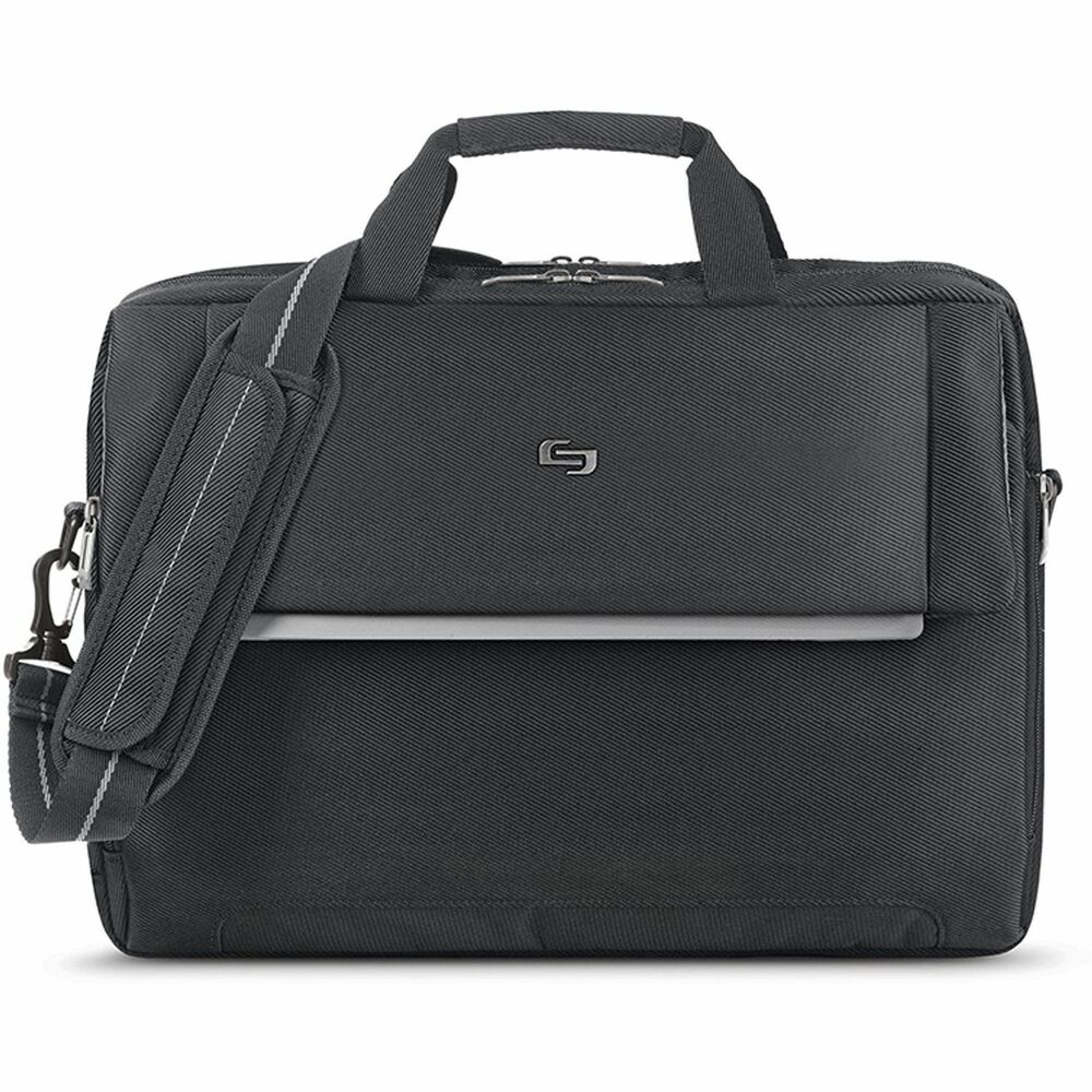 USLLVL3304 - Laptop briefcase features a padded compartment to protect laptops with up to a 17.3" display. Front, zip-down organizer section offers additional storage for chargers or personal items. Use the cushioned carry handle or removable, adjustable shoulder strap for a comfortable way to travel. Laptop briefcase is made of a durable polyester body for lasting protection and use. Ride-along feature attaches to upright handles of luggage bags for consolidated travel. More from the Manufacturer