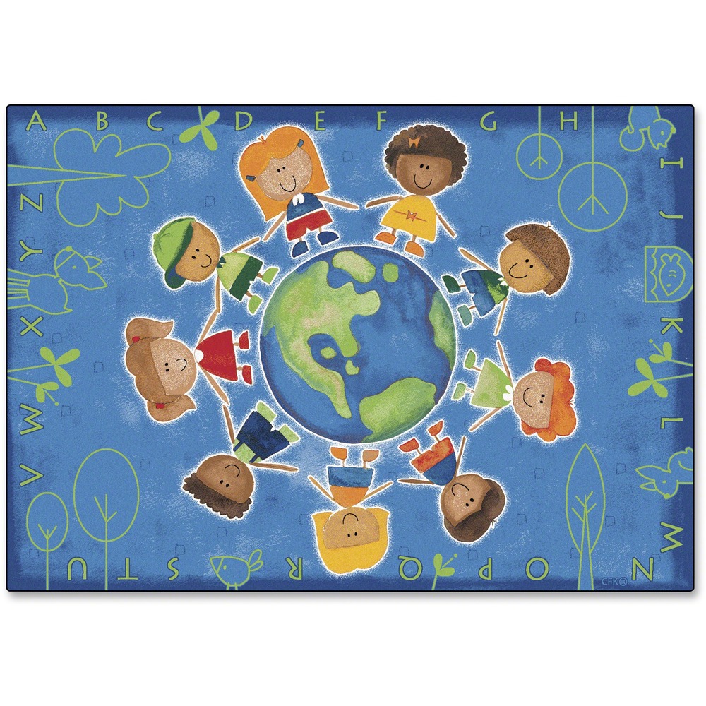 CPT4415 - This cute, colorful rug provides a fantastic new way to encourage children to be good stewards of our planet. Lively, productive design teaches children to be kind to the environment, treat plants and animals with care, and to keep the Earth green. Rectangular rug is safe for children of all ages.