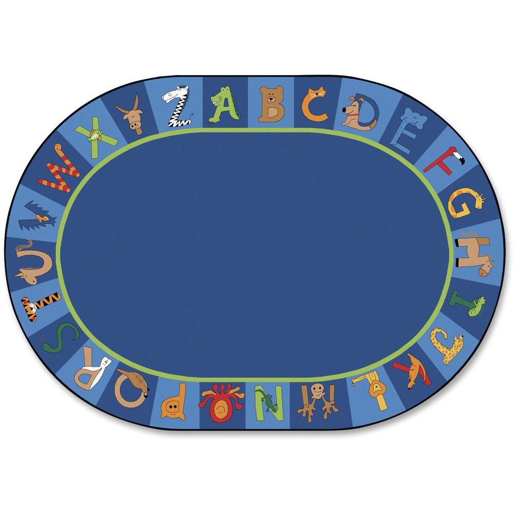CPT5506 - This adorable, alphabet-themed rug with an A to Z border is perfect for any room. Its animals, from Alligator to Zebra, provide the perfect place for children to sit and learn their alphabet. Rug is safe for children of all ages.