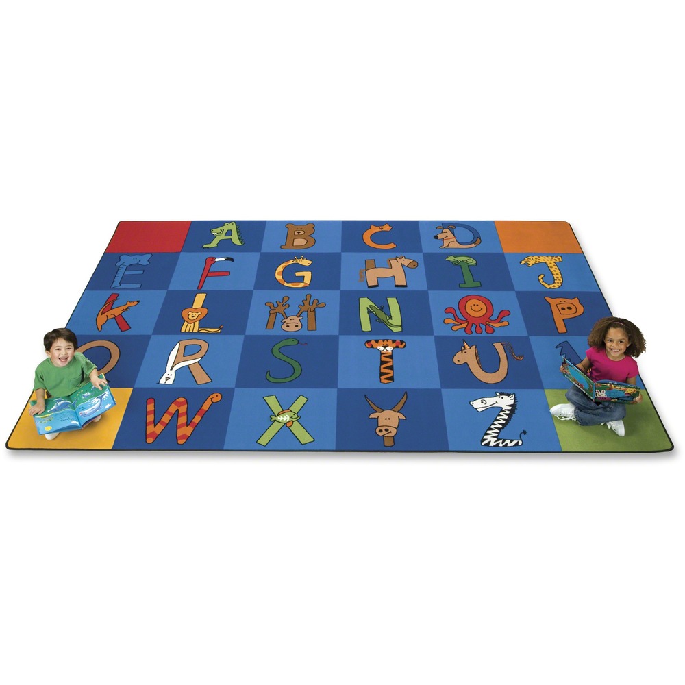 CPT5512 - This adorable, alphabet-themed rug is perfect for any room. Its animals, from Alligator to Zebra, provide the perfect place for children to sit and learn their alphabet. Rug is safe for children of all ages.