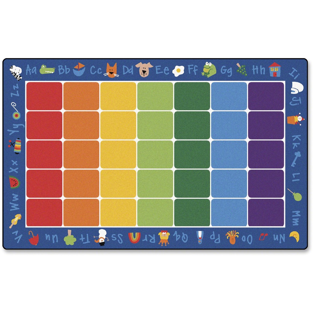 CPT9614 - This seating rug teaches children the alphabet while providing plenty of wiggle room. The phonic images make this a fun place for children to learn. Rug is perfect for children of all ages.