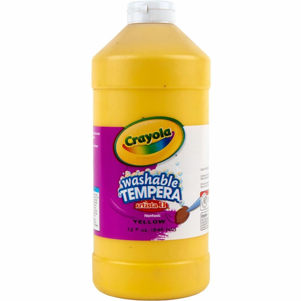 CYO543132034 - Washable Tempera Paint features an innovative formula that combines color performance and washability in one product. Ideal for classroom teachers, formula offers a creamy consistency, good opacity and coverage. With excellent adhesion and end result, paint can be used on a variety of surfaces, including newspaper, cardboard and papier mache. Good secondary color mixing allows teaching color theory. Nontoxic paint is washable from skin and most washable clothing (pre-treatment required).