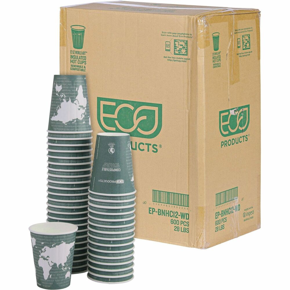 ECOEPBNHC12WD - World Art Insulated Hot Cups are cleverly designed to hold hot beverages without needing a sleeve or extra cups to handle. Double-wall construction protects your hands with just the right amount of insulation. Cups are made with a Polylactic acid (PLA) lining, and plant-based plastic meet ASTM standards to compost in commercial facilities. World Art imaging communicates your environmental commitment. More from the Manufacturer
