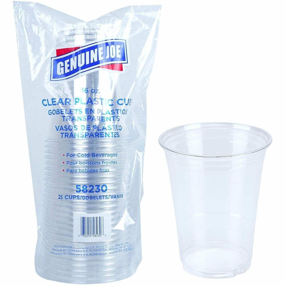 GJO58230 - Sleek plastic cups are ideal for serving up cold beverages in style. Clear, smooth walls showcase your drinks whether they are fruity punches or water chilled with ice. Strong plastic works for everyday refreshments or special occasions when disposal nature simplifies cleanup.