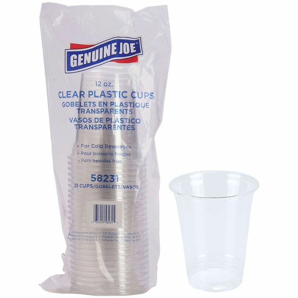 GJO58231 - Sleek plastic cups are ideal for serving up cold beverages in style. Clear, smooth walls showcase your drinks whether they are fruity punches or water chilled with ice. Strong plastic works for everyday refreshments or special occasions when disposal nature simplifies cleanup.