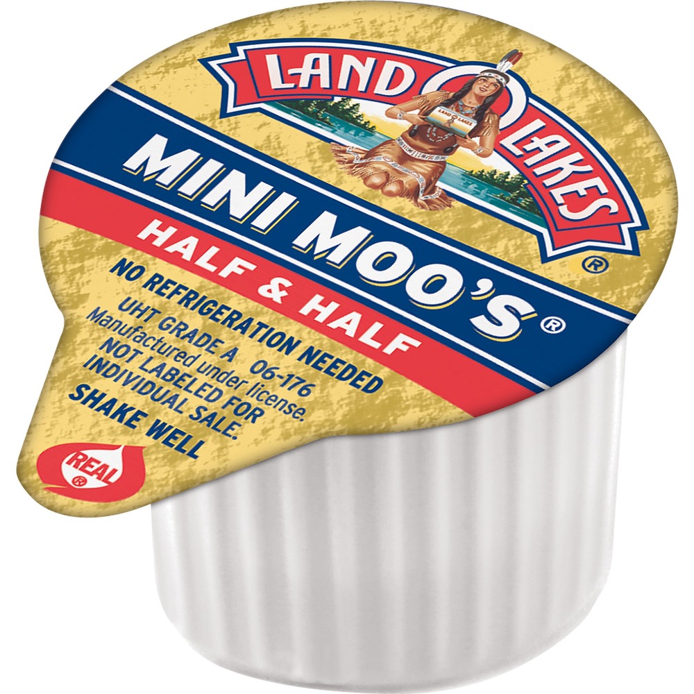 ITD100718 - Made with farm-fresh milk and real cream, Land O Lakes Mini Moo's Half and Half creamer singles are a convenient way to enjoy a perfect cup of coffee anywhere. Individual tubs don't require refrigeration so this fresh-tasting creamer is ideal at the office or on-the-go.