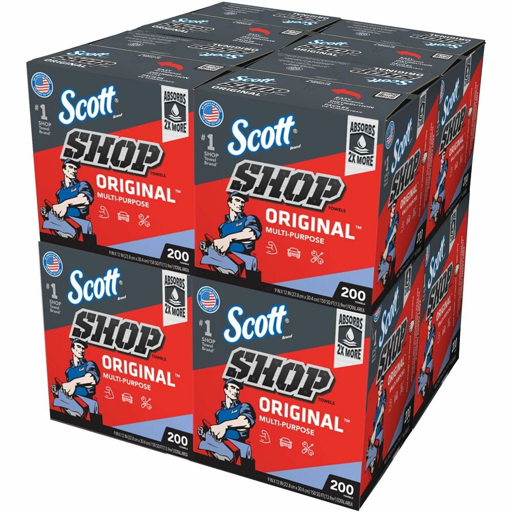 KCC75190 - Scott Shop Towels Original in standard rolls are a great addition to your list of supplies in your automotive shop, garage and more. They are ideal for changing oil, refilling fluids and general automotive maintenance. Multipurpose shop towels can help you get just about any job done right. Plus, the handy pop-up box gives you convenient, clean dispensing, and thanks to the centerpull design, you'll only touch the towel you use. Whether you're detailing, cleaning, staining or polishing, trust Scott Shop Towels Original to help get the job done.