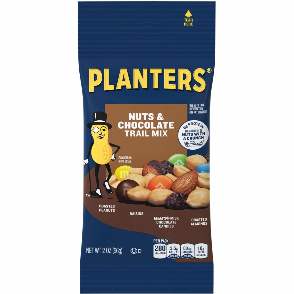 KRF00027 - Enjoy this nut and chocolate trail mix as a perfect on-the-go snack. Trail mix contains a delicious blend of peanuts, raisins, chocolate pieces, cashews and almonds. More from the Manufacturer