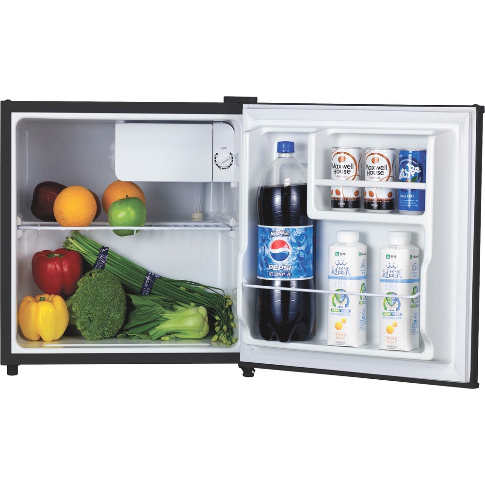 LLR72311 - Compact refrigerator is perfect for your personal office. With the reversible door, flush-back design and adjustable leveling legs, you can fit it easily into your work area. The 1.6 cubic feet of nonlocking refrigerated storage offers a chiller section, wire shelf extension, bottle rack with space for a 2-liter bottle in the door and smaller door shelf for small items. Full-range, thermo dial control lets you determine the temperature. ADA-compliant refrigerator also includes a recessed handle and manual defrosting.