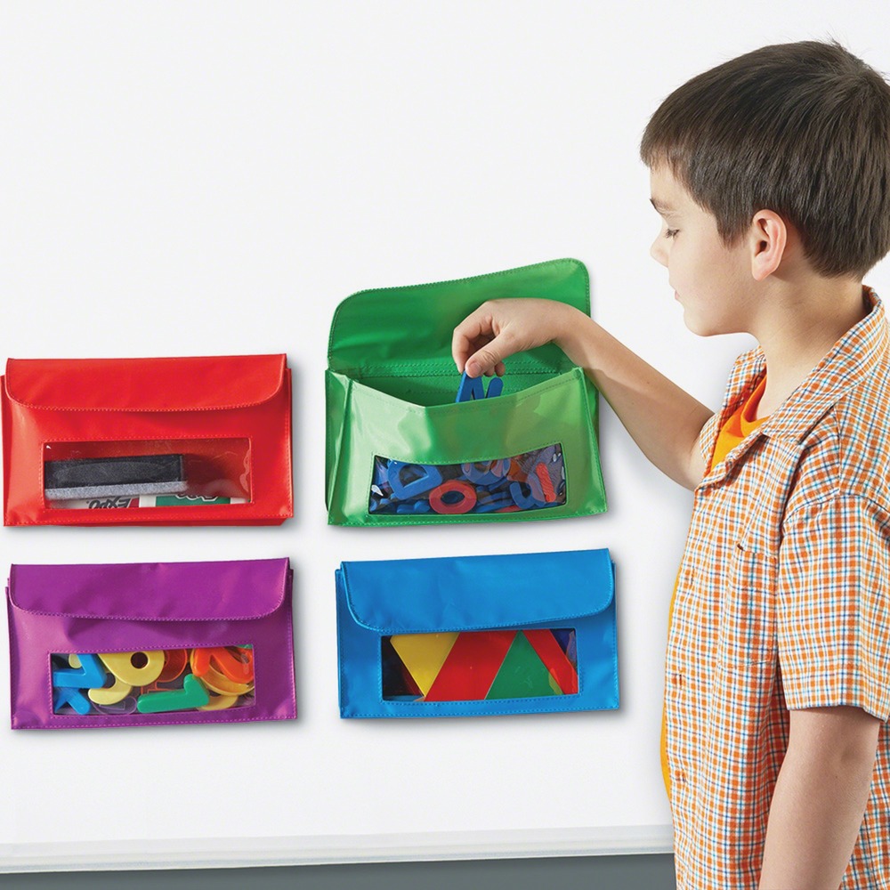 LRNLER6447 - Magnetic storage pockets let you store your whiteboard magnets within easy reach. Sturdy magnets can be used around the room for better organization. Pockets are individually colored for quick recognition when organizing items.